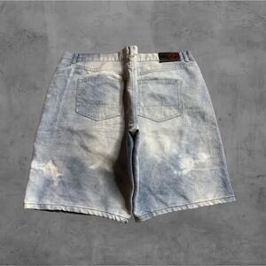 Ecko Unltd Mens Light Wash Denim Shorts Baggy Fit Streetwear